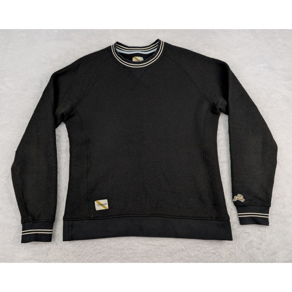 Tracksmith Merino Wool Blend Sweater Men's M Black Long Sleeve Pullover Running